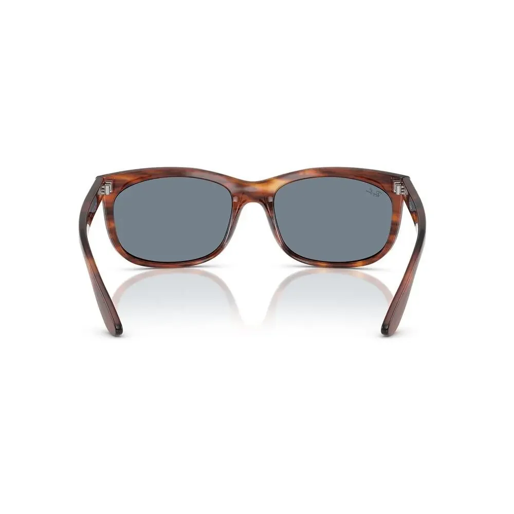 NEW Ray-Ban Unisex Balorette Striped Havana Pillow Frame Blue‎ Lens Sunglasses